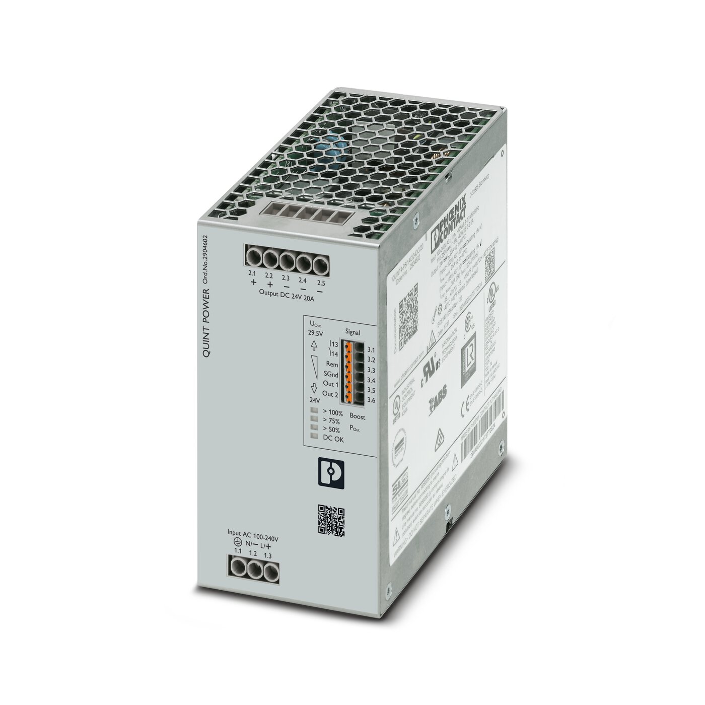 Bộ nguồn Phoenix Contact: QUINT4-PS/1AC/24DC/20 - Power supply unit 2904602