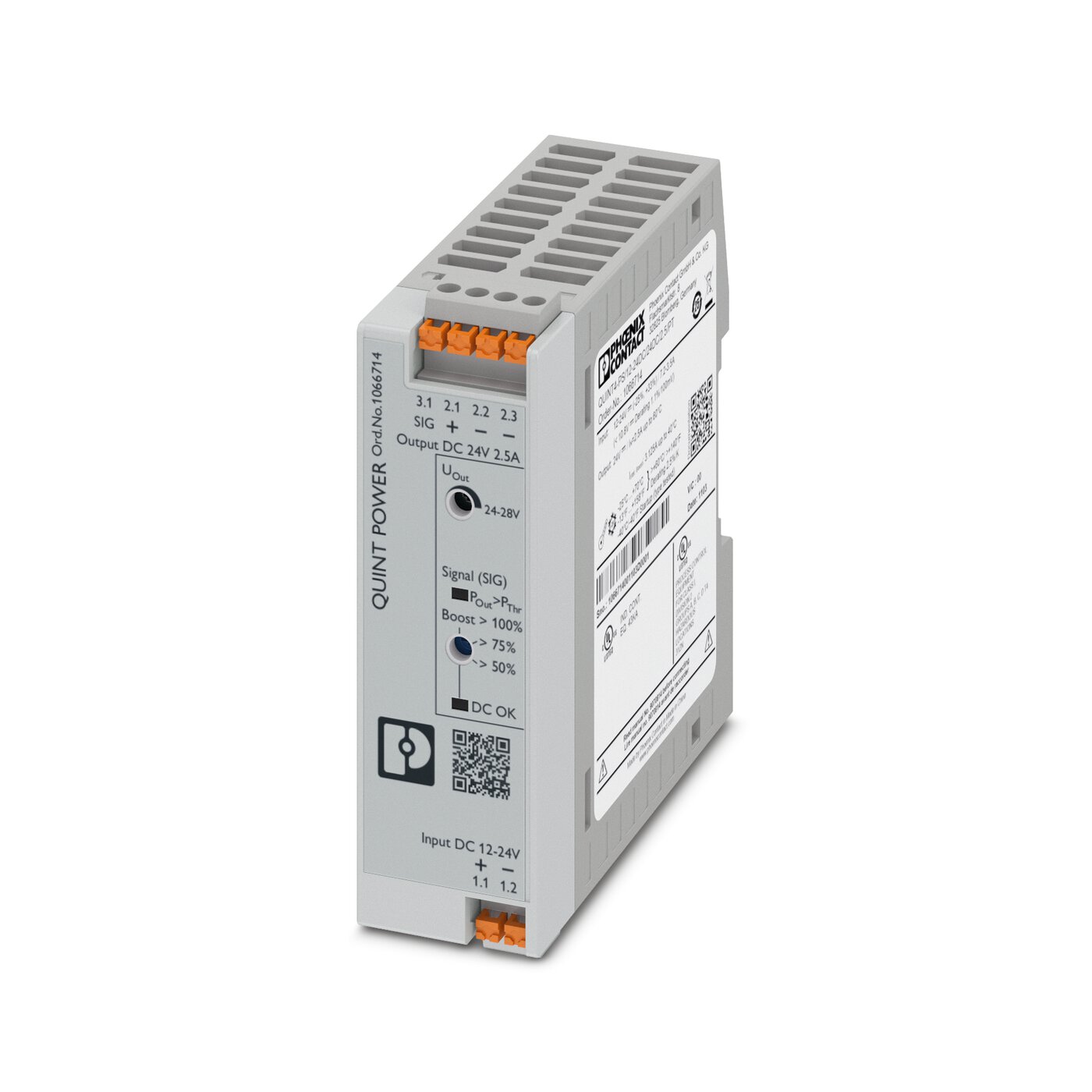 Bộ chuyển đổi nguồn DC-DC Phoenix Contact: QUINT4-PS/12-24DC/24DC/2.5/PT - DC/DC converters (1066714)