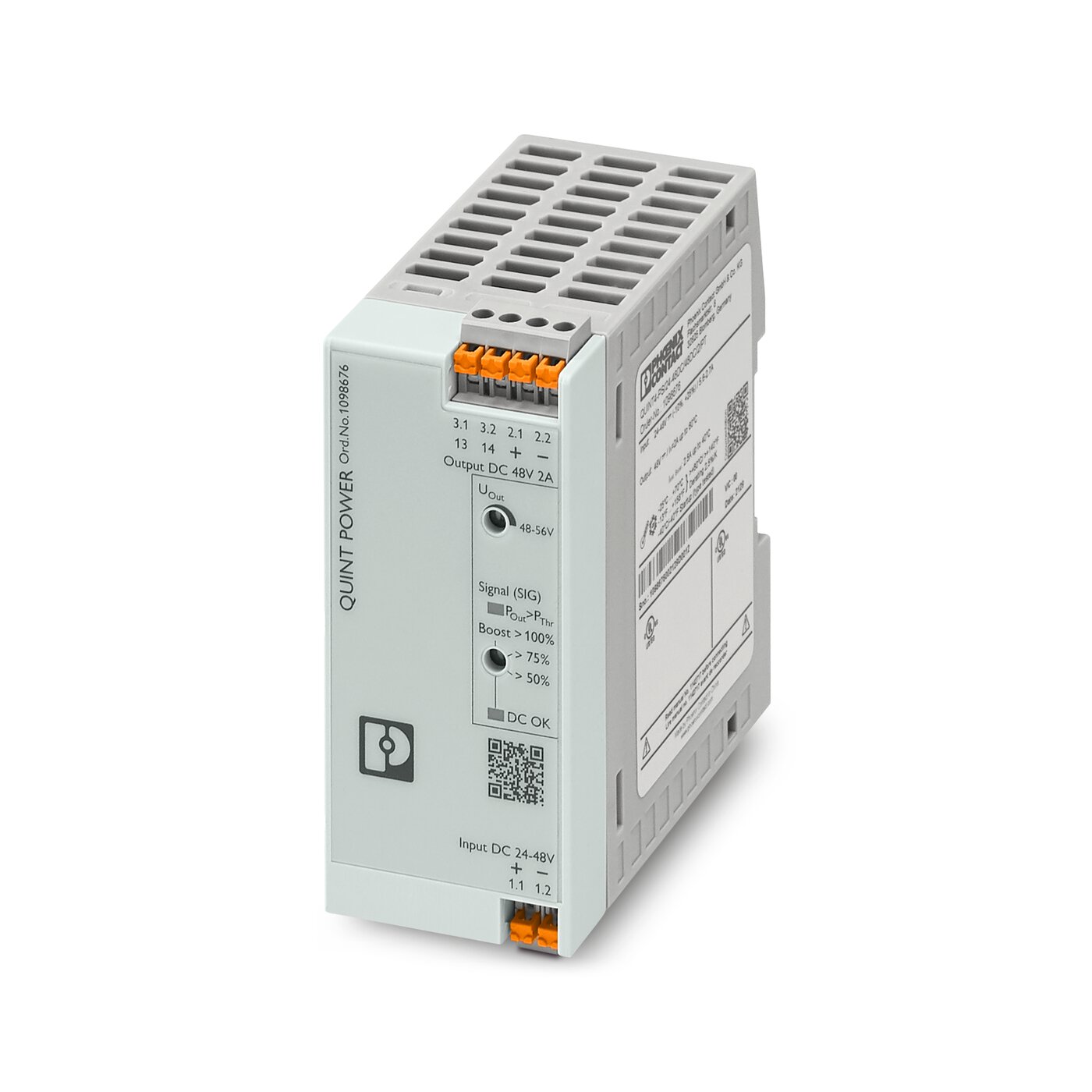 Bộ chuyển đổi nguồn DC-DC Phoenix Contact: QUINT4-PS/24-48DC/48DC/2/PT - DC/DC converters (1098676)