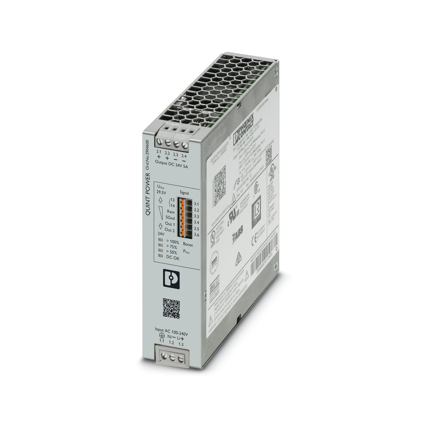 Bộ nguồn 24DC Phoenix Contact: QUINT4-PS/1AC/24DC/5 - Power supply unit 2904600