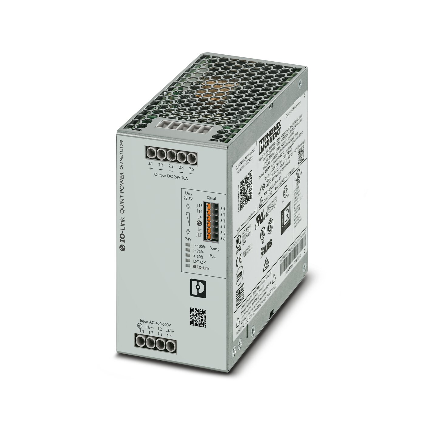 Bộ nguồn Phoenix Contact: QUINT4-PS/3AC/24DC/20/IOL - Power supply unit 1151048