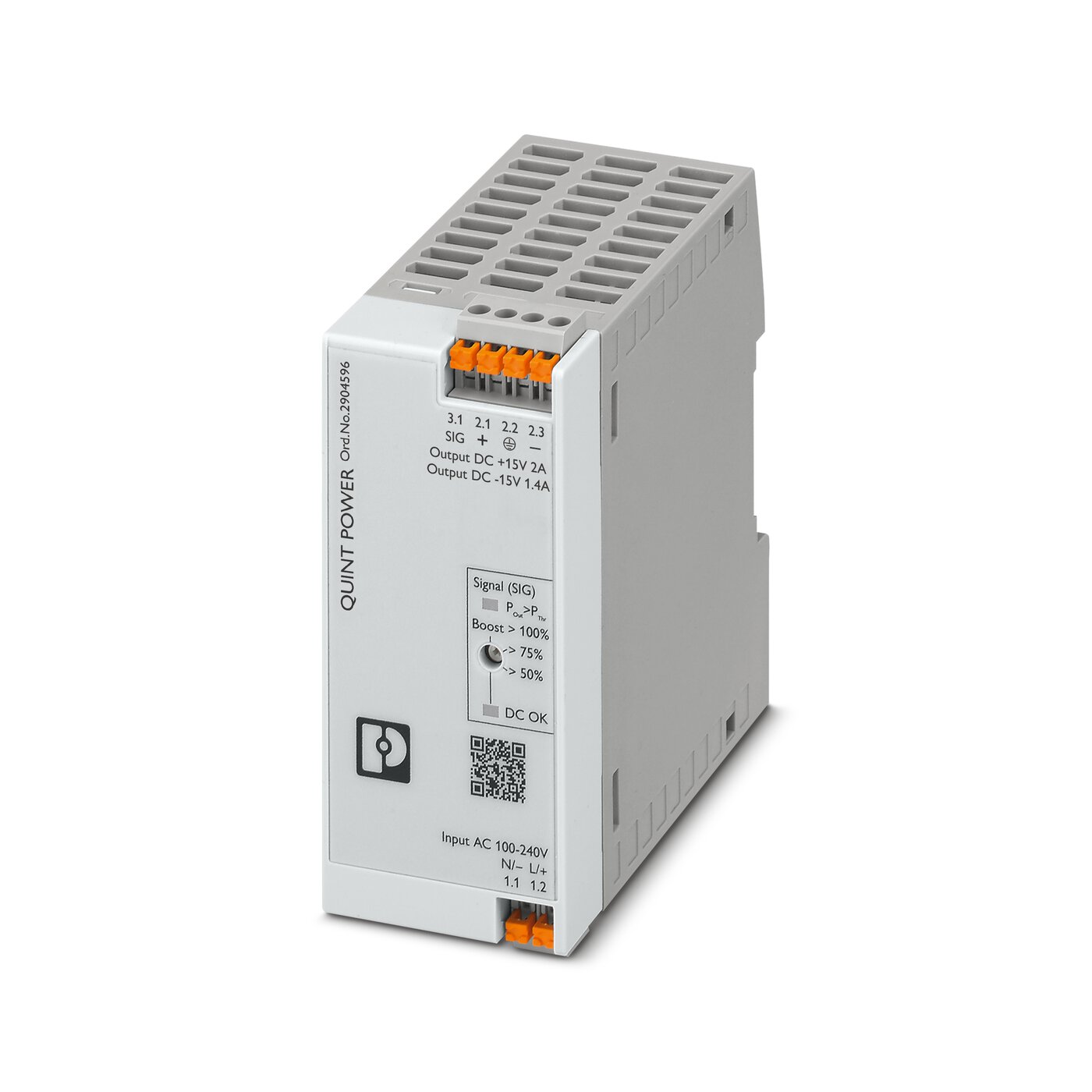 Bộ nguồn Phoenix Contact: QUINT4-PS/1AC/2X15DC/2/PT - Power supply unit 2904596